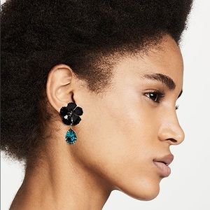 Jennifer Behr Lucia Earrings Blue Crystal Black
